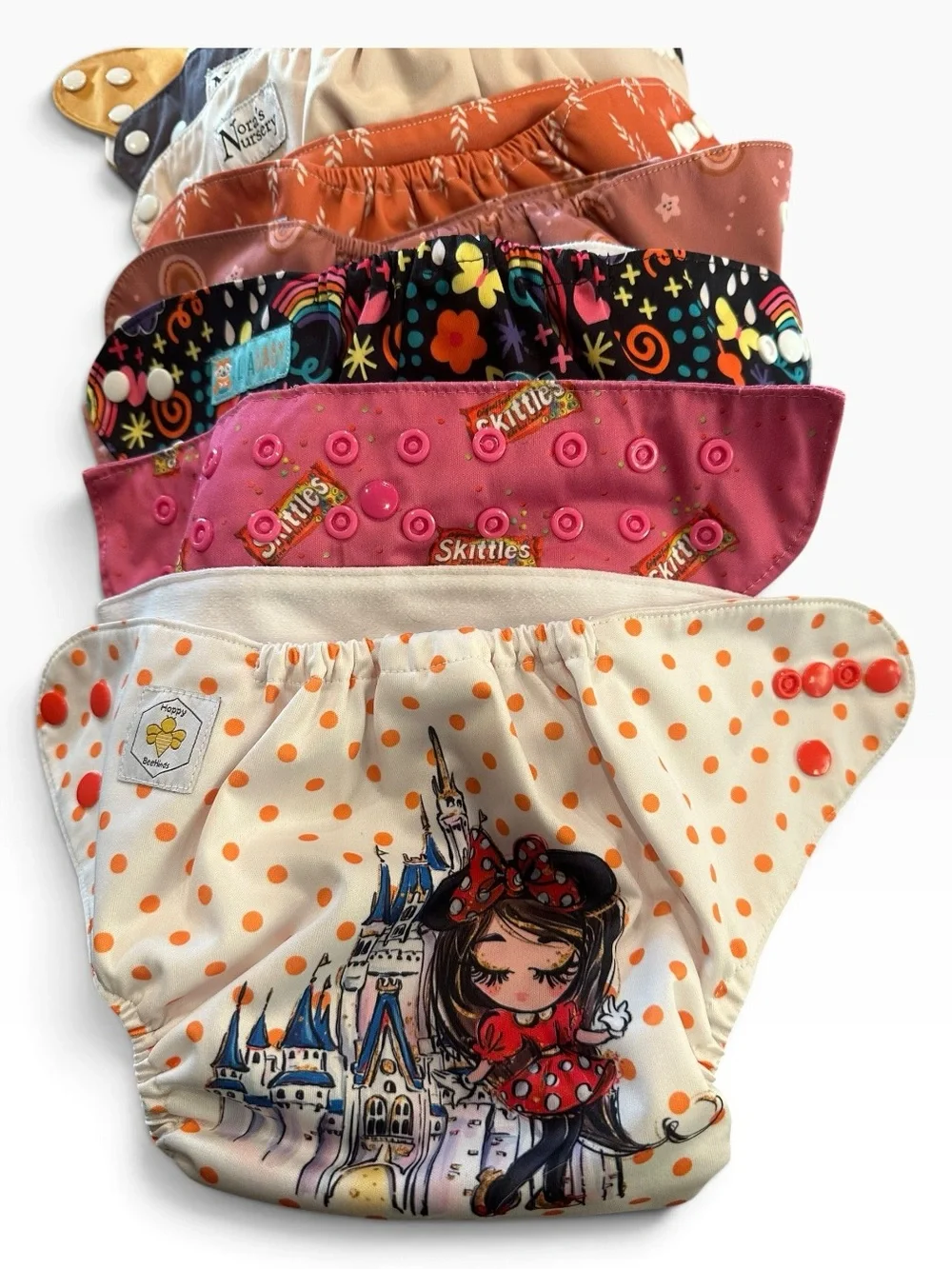 Cloth Diaper’s 11 with 13 Inserts - Multi Color Preowned
